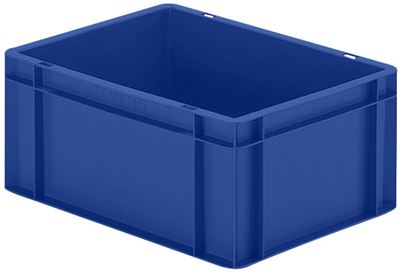 Plastback Teff med tät sida och botten, LxBxH 400x300x175 mm, blå, 5-pack