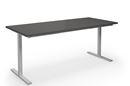 Bord DUO-T, rak skiva, LxB 1800x800 mm, mörkgrå/silver