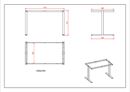 Bord DUO-T, rak skiva, LxB 1200X800 mm, ek/svart